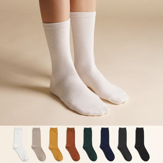 삭피엔스 삭피엔스 20cm 톡톡한 긴목 무지 여성 양말 8켤레 3colors (화이트/블랙/베이지)