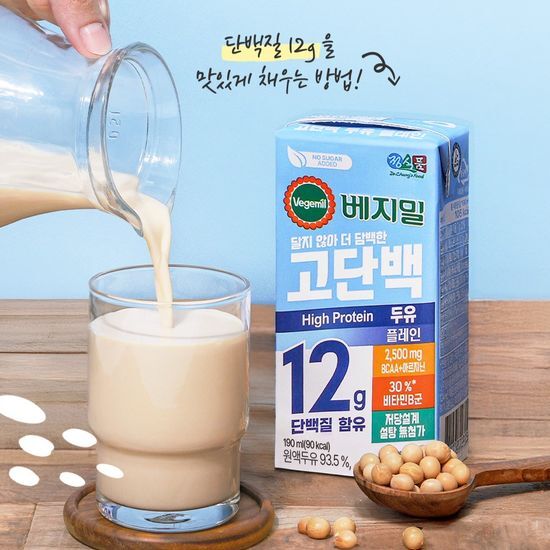 베지밀 베지밀 고단백두유 플레인 190ml*6입