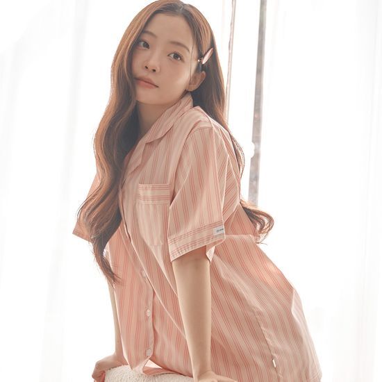 오프아워 오프아워 타이드리듬 글로시피치 반팔 잠옷 세트 (M / L / XL)