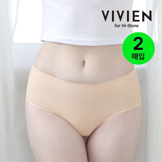 비비안 비비안 제로라인 심리스 팬티 2매입 (베이지/블랙)