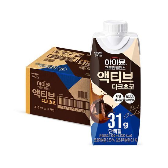 하이뮨 하이뮨 프로틴 밸런스 액티브 다크초코 (330ml*12입) 1박스/2박스