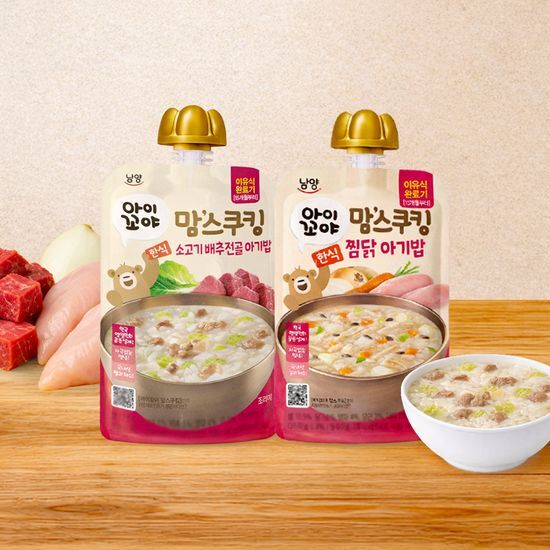 남양 맘스쿠킹 스파우트 이유식 15개월~ 140g 10입 2종 택1(찜닭/배추전골)