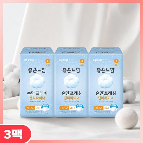 좋은느낌 좋은느낌 순면프레쉬 팬티라이너 롱 36P * 3팩