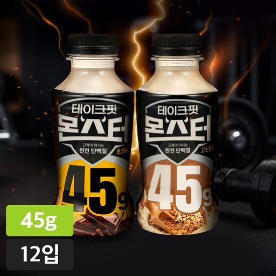 테이크핏 테이크핏 몬스터 단백질 음료 350ml 12입 2종 택1 (초코바나나/고소한맛)