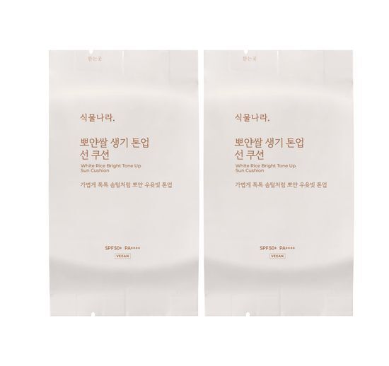 식물나라 식물나라 뽀얀쌀 생기 톤업 선 쿠션 단품 (화이트/보라/그린)