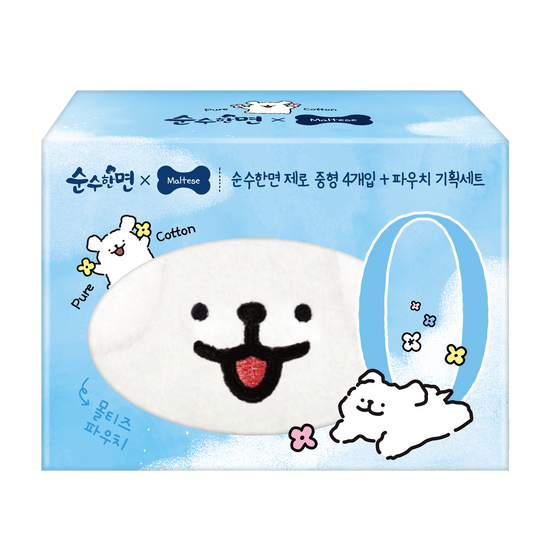 순수한면 순수한면 제로 중형 4P 한정기획 (+몰티즈 파우치 증정)