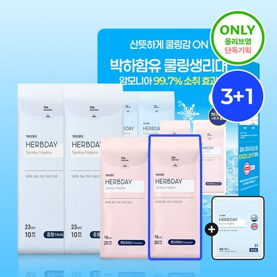 허브데이 허브데이 생리대 3+1팩 기획세트 (+팬티라이너 증정)