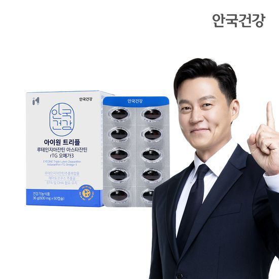 안국건강 안국건강 아이원 트리플 루테인 지아잔틴 아스타잔틴 rTG 오메가3 60캡슐 (1개월분)