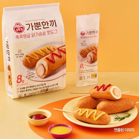 오뚜기 오뚜기 가뿐한끼 촉촉탱글 닭가슴살 핫도그 75g 5개