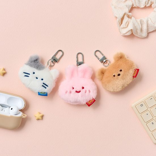버터샵 베이직 밀크캣 스크래빗 버터곰 페이스 키링 3P SET