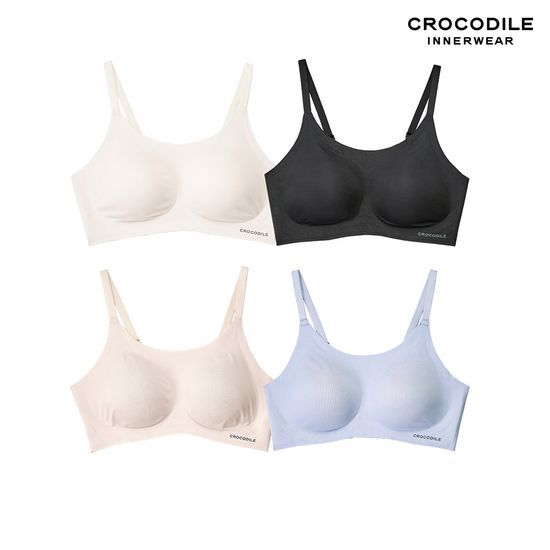 크로커다일 이너웨어 크로커다일 이너웨어 소프트핏 쉘론 스트랩 패드일체형 브라 2종 4Color