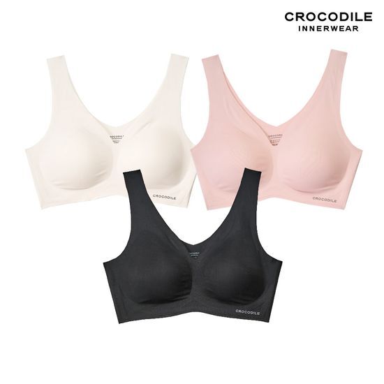 크로커다일 이너웨어 크로커다일 이너웨어 소프트핏 쉘론 V넥 패드일체형 브라 2종 3Color