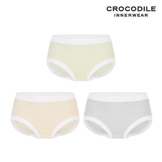 크로커다일 이너웨어 크로커다일 이너웨어 에센셜 멜란지 소프티 팬티 3종 3Color