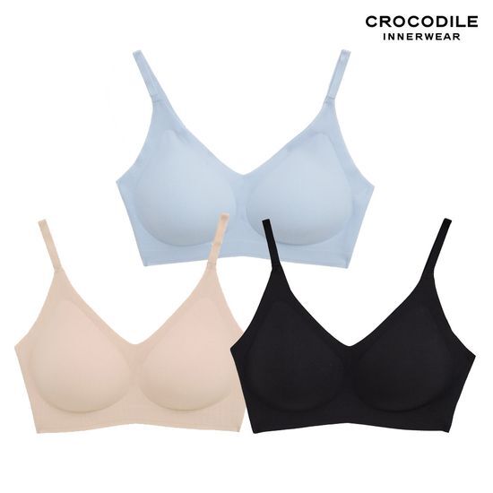 크로커다일 이너웨어 크로커다일 이너웨어 나일론골지 패드일체형 후크형 브라 2종 3Color