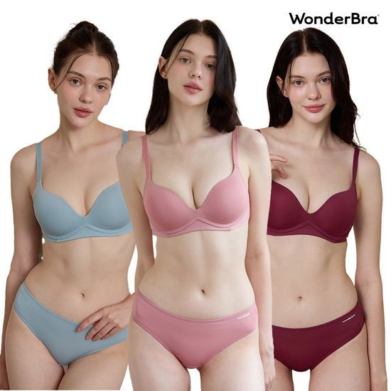 원더브라 모음전 [Wonderbra] 일체형 볼륨 몰드 노와이어 브라팬티 세트