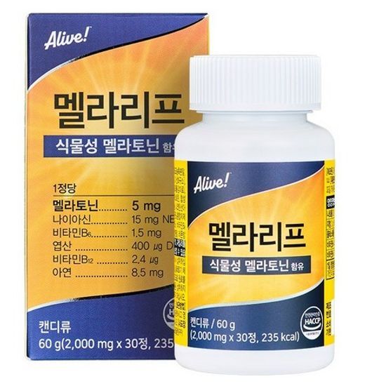얼라이브 멜라리프 식물성 멜라토닌 함유 츄어블 30정 (1개월분) 가격 추이 얼라이브 얼라이브 멜라리프 식물성 멜라토닌 함유 츄어블 30정 (1개월분) - 최저가 30,000원