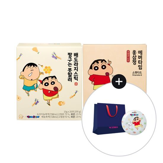 려원담 려원담 짱구는못말려 6년근 홍삼정 에버타임 스탠다드 20포 + 배도라지 스틱 20포 (40일분) (+쇼핑백&짱구거울) - 최저가 25,800원