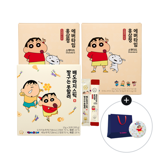 려원담 려원담 짱구는못말려 6년근 홍삼정 에버타임 스탠다드 40포 + 배도라지 스틱 20포 (2개월분) (+쇼핑백&짱구거울) - 최저가 40,400원