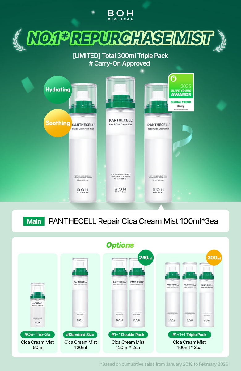 BIOHEAL BOH PANTHECELL Repair Cica Cream Mist (4 Options) | OLIVE