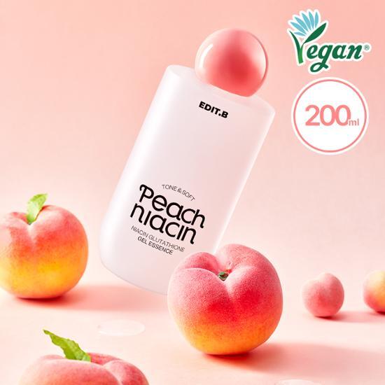 EDIT.B Tone & Soft Peach Niacinamide Glutathione Gel Essence 200ml